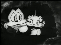 Betty Boop and Bimbo in Minnie the Moocher (1932).