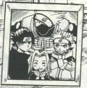 Hatake Kakashi (top), Uchiha Sasuke (left), Haruno Sakura (middle) and Uzumaki Naruto(right)