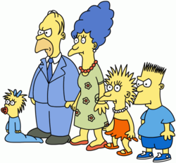 The Simpson family as they first appeared in The Tracey Ullman Show