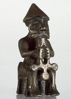 A 10th century bronze statue of Thor, found in Iceland.