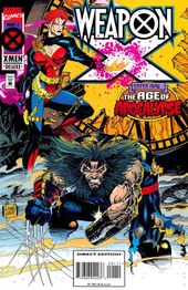 Cover to Weapon X #1, Featuring Weapon X and Jean in Age of Apocalypse. Art by Adam Kubert.