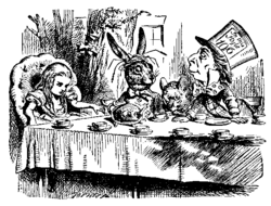 John Tenniel's illustration for "A Mad Tea-Party", 1865