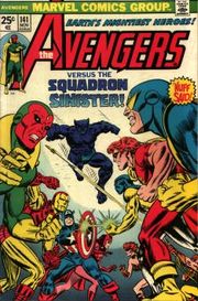 Avengers #141 (November 1975), in which Avengers fight the Squadron Sinister. Art by Gil Kane.