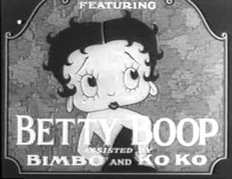 Betty Boop from the opening title sequence of the earliest entries in the Betty Boop Cartoons.