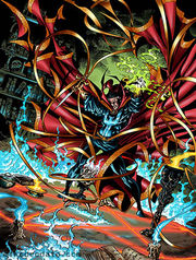 Dr. Strange performing an incantation. Art by Mike Deodato