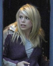 Billie Piper as current companion Rose Tyler.