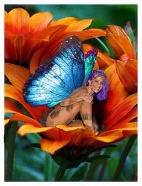 Fairy in flower, digital art by Robin Hutton