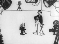 Felix and Charlie Chaplin share the screen in a memorable moment from "Felix in Hollywood" (1923).