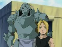 The Elric brothers, Alphonse (left) and Edward (right)