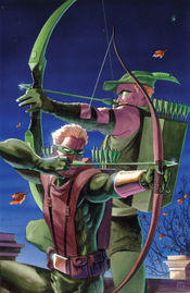 Connor Hawke and Oliver Queen. Art by Matt Wagner.