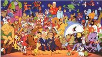 Every Hanna-Barbera character along with caricatures of William Hanna and Joseph Barbera themselves.