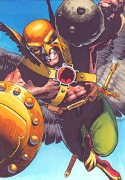 The reborn Carter Hall in the new Hawkman series. Art by Rags Morales.