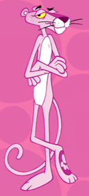 The Pink Panther cartoon character.