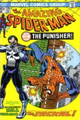 Cover to Amazing Spider-Man #129, the Punisher's first appearance. Art by Ross Andru.
