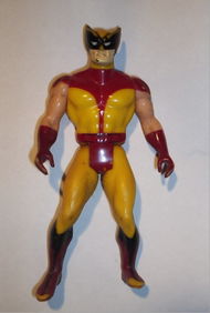 A damaged Wolverine figure from Mattel's first Marvel Super Heroes Secret Wars line (pictured without accessories).
