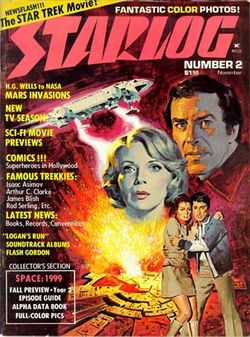 Space: 1999 was featured on the cover of the second issue of Starlog in 1976.