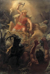 Thor's battle against the giants, by Mårten Eskil Winge, 1872