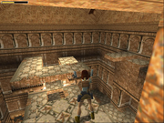 Lara with her pistols drawn in St. Francis' Folly.