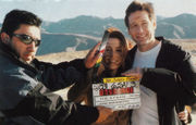 David Duchovny and Gillian Anderson filming the finale episode in 2002